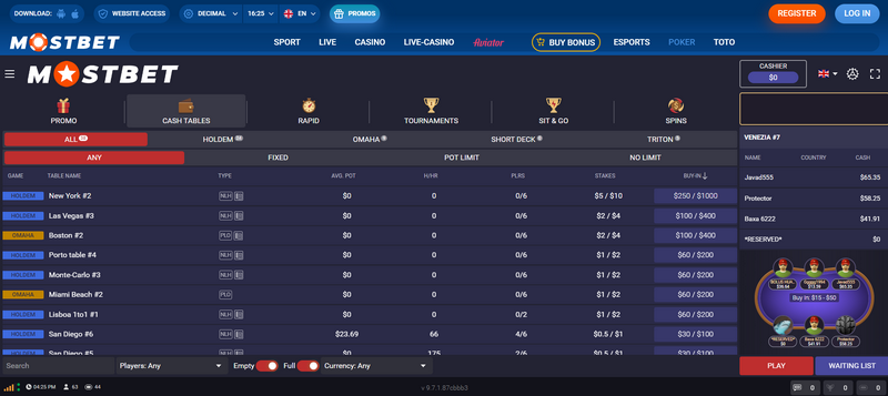 Игровое заведение Mostbet